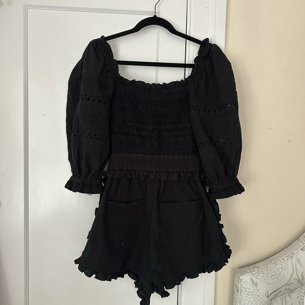 SEA NYC - Black Smocked Romper